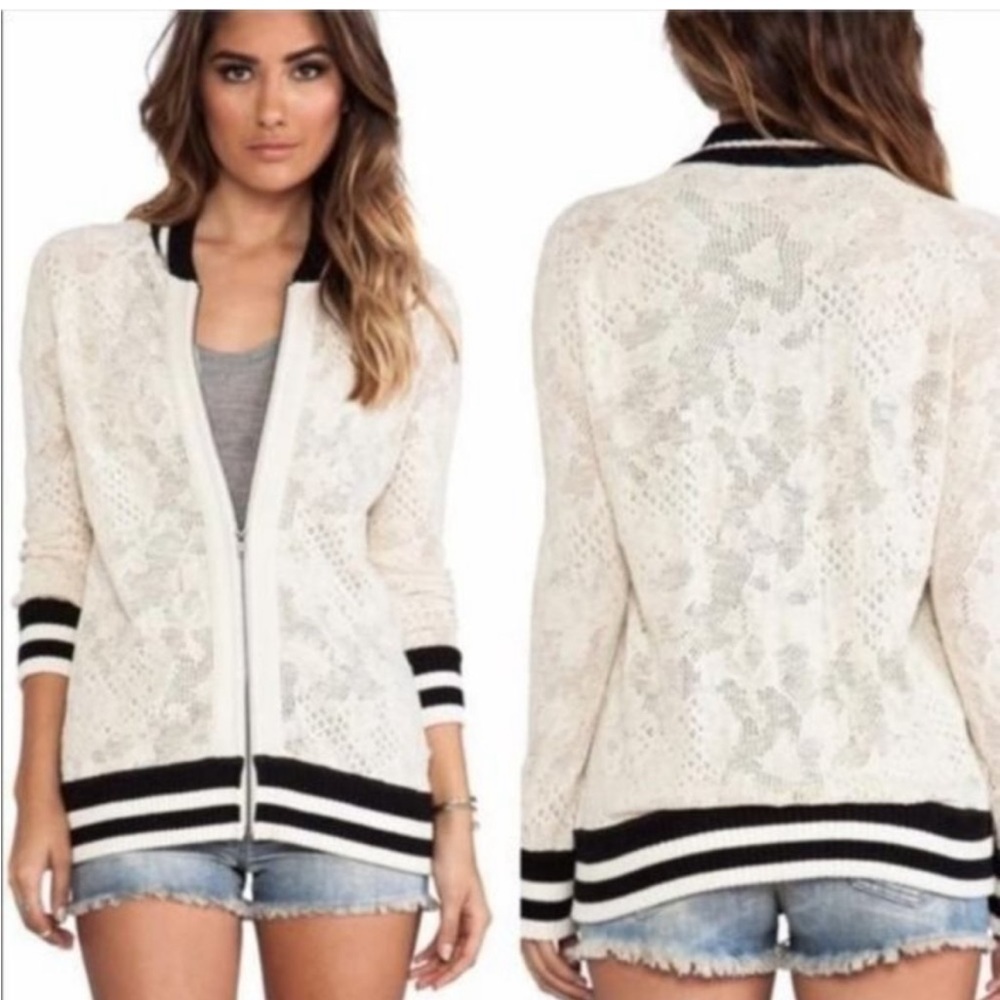 Free People Cream Lace Crochet Cardigan